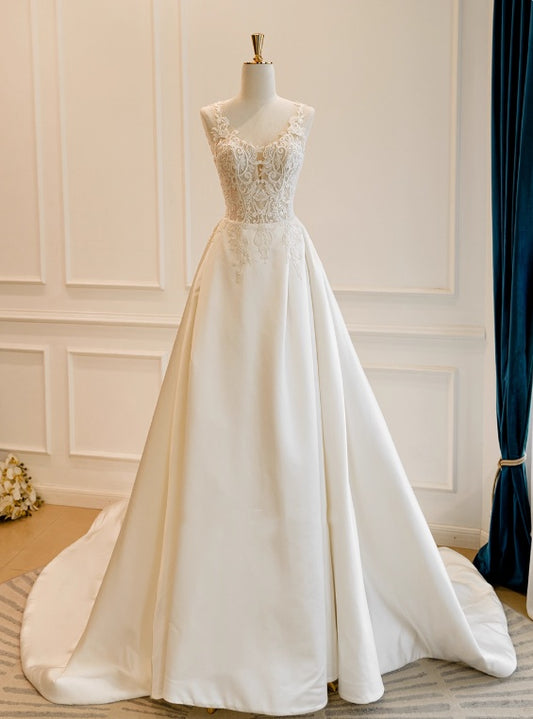 Beauty Brautkleid A-Linie Herzausschnitt Plissee Brautkleid D3302
