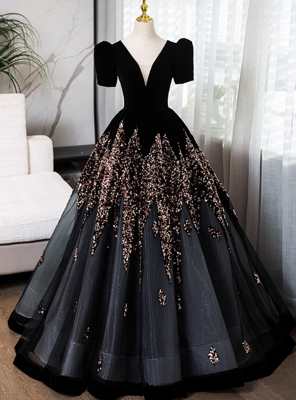 Gorgeous Prom Dress V-neck Pleated Ball Gown Sweet 16 Dress Evening Dress     D3844
