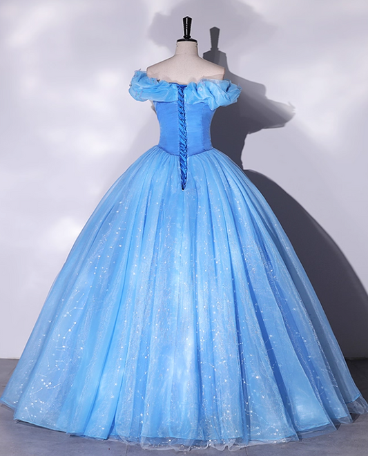 Charming Prom Dress Off Shoulder Pleated Ball Gown Quinceanera Dress Evening Dress     D3847