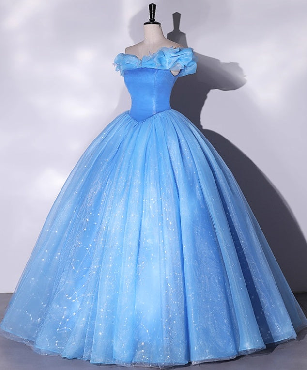 Charming Prom Dress Off Shoulder Pleated Ball Gown Quinceanera Dress Evening Dress     D3847