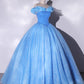 Charming Prom Dress Off Shoulder Pleated Ball Gown Quinceanera Dress Evening Dress     D3847