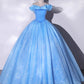 Charming Prom Dress Off Shoulder Pleated Ball Gown Quinceanera Dress Evening Dress     D3847