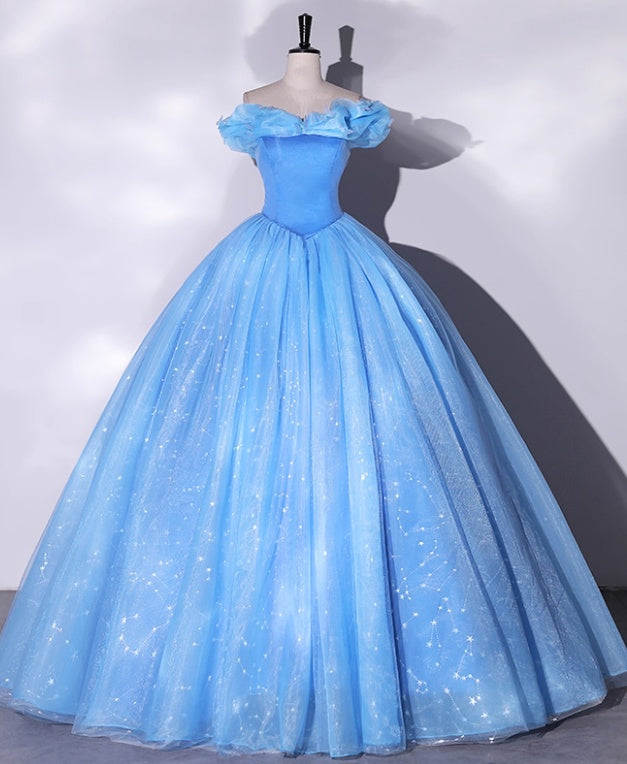 Charming Prom Dress Off Shoulder Pleated Ball Gown Quinceanera Dress Evening Dress     D3847