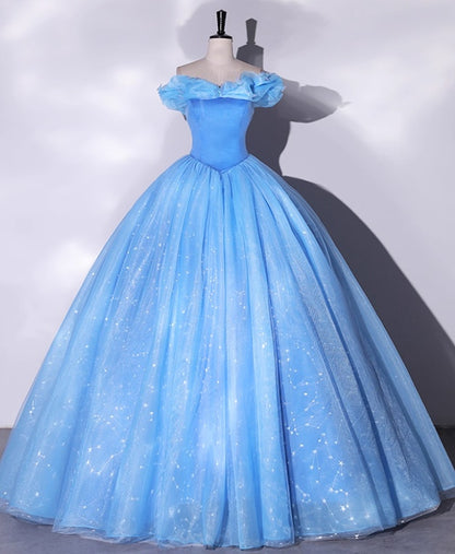 Charming Prom Dress Off Shoulder Pleated Ball Gown Quinceanera Dress Evening Dress     D3847