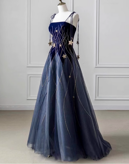 Charming Prom Dress Spaghetti Straps Pleated Birthday Party Outfit Evening Dress  D3848