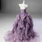 New Arrival Prom Dress Strapless Pleated Tulle Ball Gown Sweet 16 Dress Evening Dress  D3849