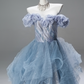 Popular Prom Dress Off Shoulder Pleated Tulle Ball Gown Sweet 16 Dress Evening Dress     D3850