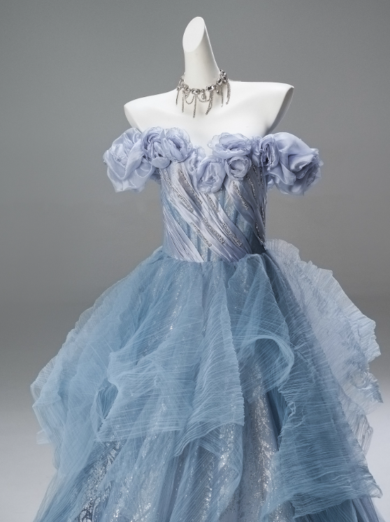 Popular Prom Dress Off Shoulder Pleated Tulle Ball Gown Sweet 16 Dress Evening Dress     D3850