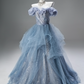 Popular Prom Dress Off Shoulder Pleated Tulle Ball Gown Sweet 16 Dress Evening Dress     D3850