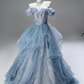 Popular Prom Dress Off Shoulder Pleated Tulle Ball Gown Sweet 16 Dress Evening Dress     D3850
