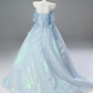 Shiny Prom Dress Off Shoulder Pleated Ruffle Ball Gown Quinceanera Dress Evening Dress     D3851