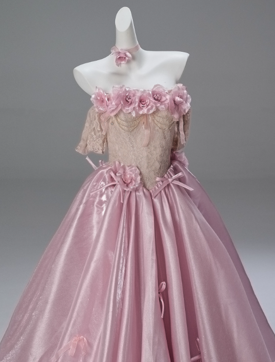 Pretty Prom Dress Pink Off Shoulder Pleated Ball Gown Quinceanera Dress Evening Dress     D3852