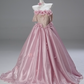 Pretty Prom Dress Pink Off Shoulder Pleated Ball Gown Quinceanera Dress Evening Dress     D3852