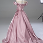 Beauty Prom Dress Crew Neck Pleated Ball Gown Quinceanera Dress Evening Dress     D3854