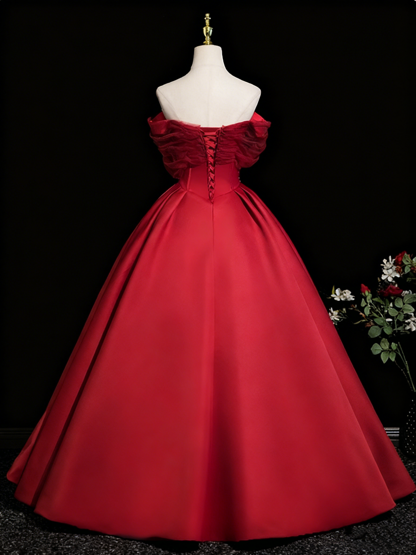 Stunning Prom Dress Off Shoulder Pleated Ball Gown Evening Dress Quinceanera Dress    D3856