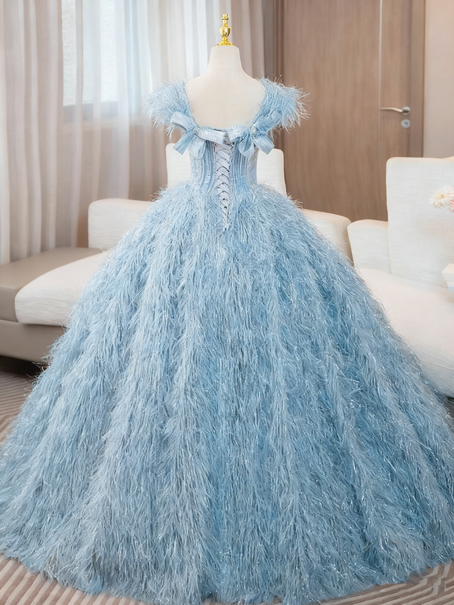 Pretty Prom Dress Square Neck Ball Gown Evening Dress Quinceanera Dress    D3857