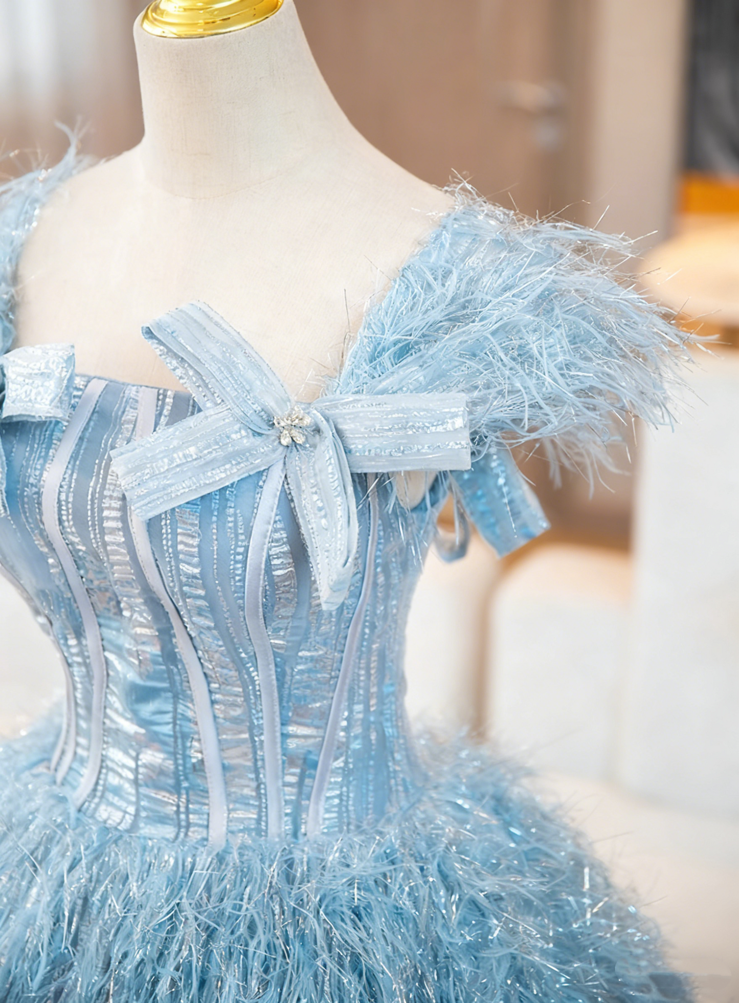 Pretty Prom Dress Square Neck Ball Gown Evening Dress Quinceanera Dress    D3857