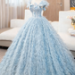 Pretty Prom Dress Square Neck Ball Gown Evening Dress Quinceanera Dress    D3857