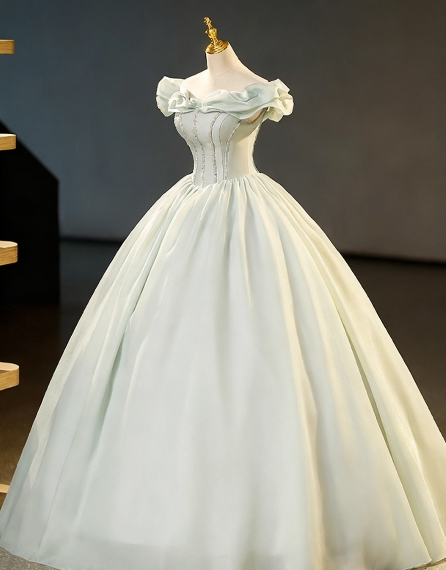 New Design Prom Dress Off Shoulder Pleated Ball Gown Evening Dress Sweet 16 Dress    D3859