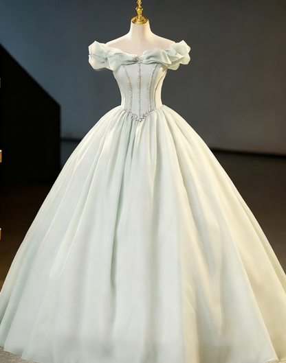 New Design Prom Dress Off Shoulder Pleated Ball Gown Evening Dress Sweet 16 Dress    D3859