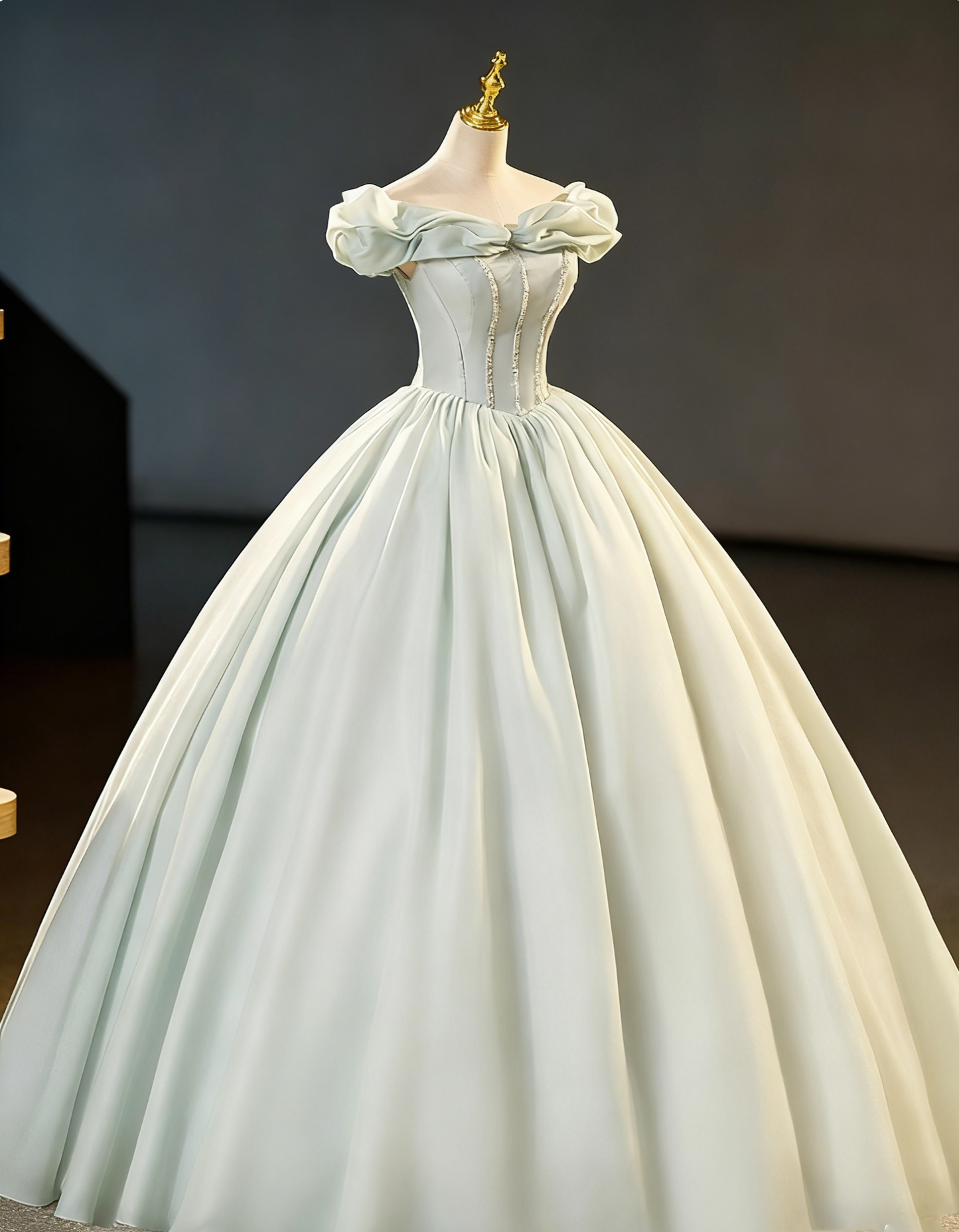 New Design Prom Dress Off Shoulder Pleated Ball Gown Evening Dress Sweet 16 Dress    D3859