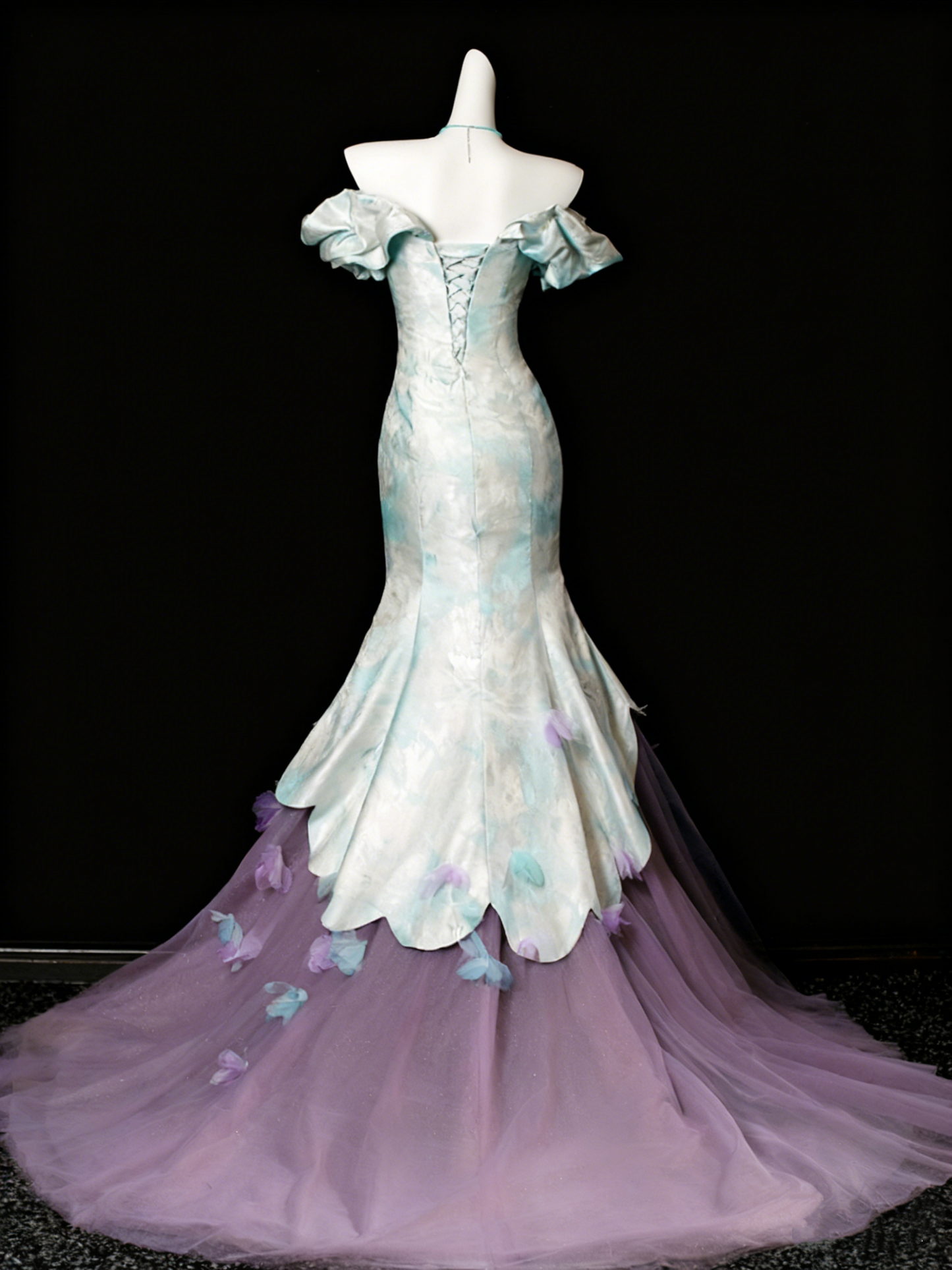 New Aarrival Prom Dress Off Shoulder Tulle Mermaid Evening Dress Birthday Outfits   D3861