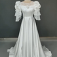 Vintage Wedding Dress Crew Neck Lace Pleated Wedding Dress  D3862