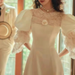 Vintage Wedding Dress Crew Neck Lace Pleated Wedding Dress  D3862