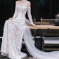 Elegant Wedding Dress Off Shoulder Long Sleeve Wedding Dress  D3866