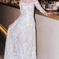Elegant Wedding Dress Off Shoulder Long Sleeve Wedding Dress  D3866
