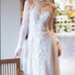 Elegant Wedding Dress Off Shoulder Long Sleeve Wedding Dress  D3866