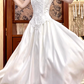 Retro Wedding Dress Crew Neck Short Sleeves Wedding Dress  D3867