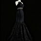 Beauty Prom Dress Black Strapless Pleated Mermaid Evening Dress Gala Dress   D3870
