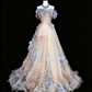 Elegant Prom Dress A Line Off Shoulder Pleated Tulle Evening Dress Gala Dress   D3871