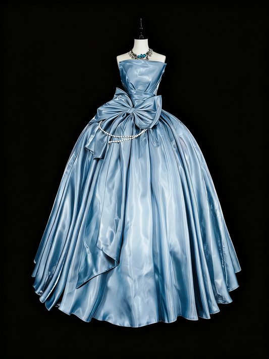 Pretty Prom Dress Strapless Pleated Ball Gown Evening Dress Sweet 16 Dress    D3873