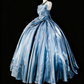 Pretty Prom Dress Strapless Pleated Ball Gown Evening Dress Sweet 16 Dress    D3873