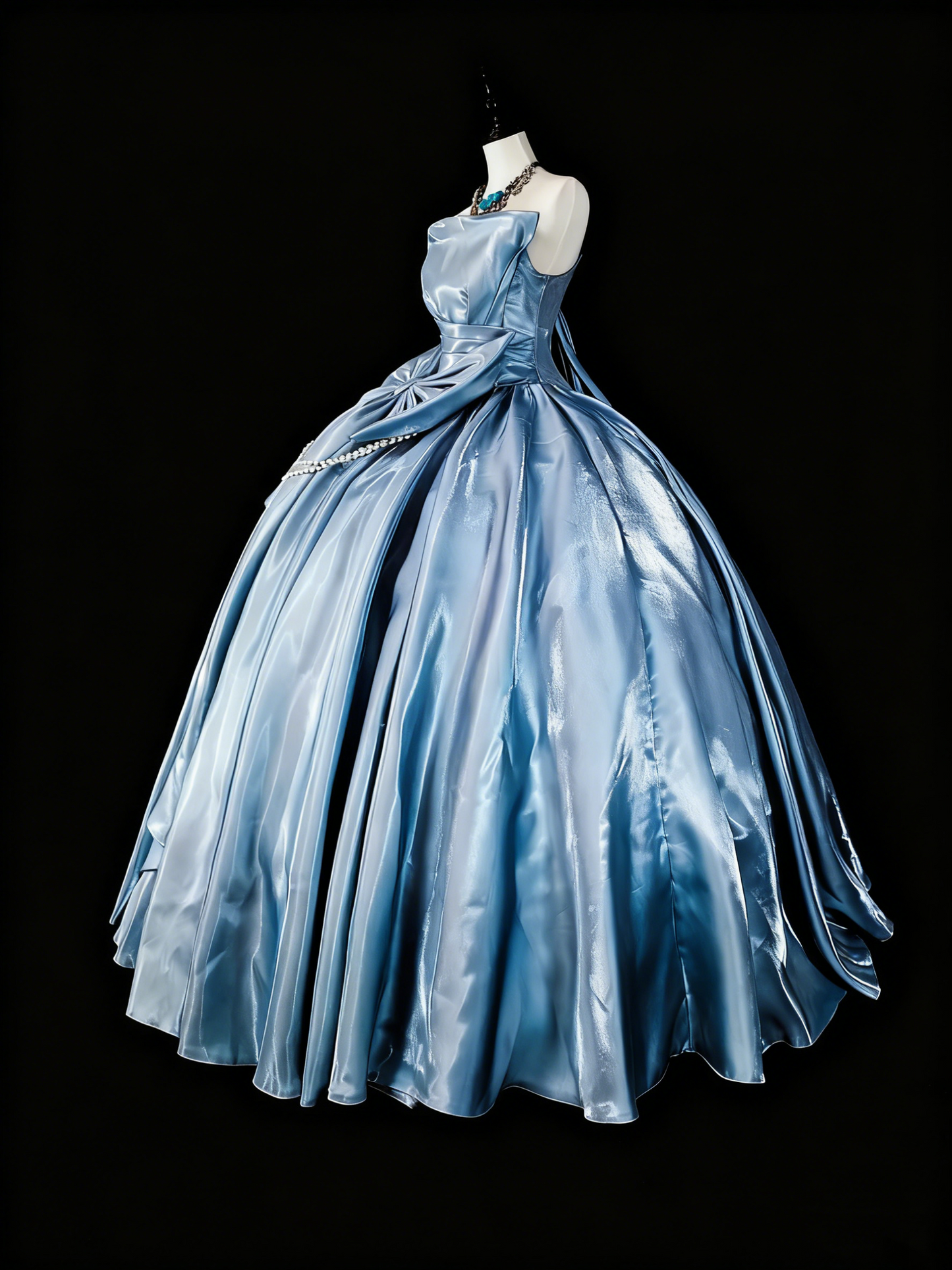 Pretty Prom Dress Strapless Pleated Ball Gown Evening Dress Sweet 16 Dress    D3873