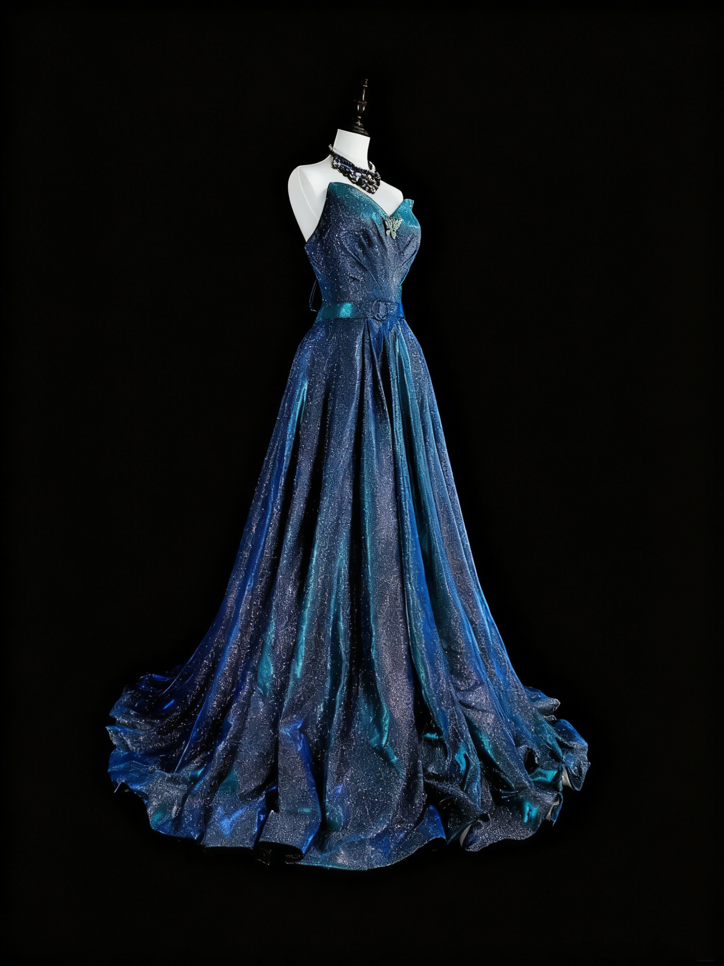 Shiny Prom Dress Sweetheart Pleated Evening Dress Gala Dress Birthday Party Outfits   D3874