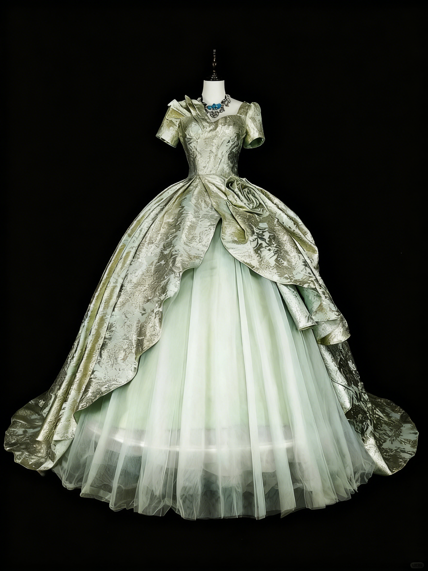 Charming Prom Dress Asymmetrical Neck Pleated Tulle Ball Gown Evening Dress Quinceanera Outfits   D3876