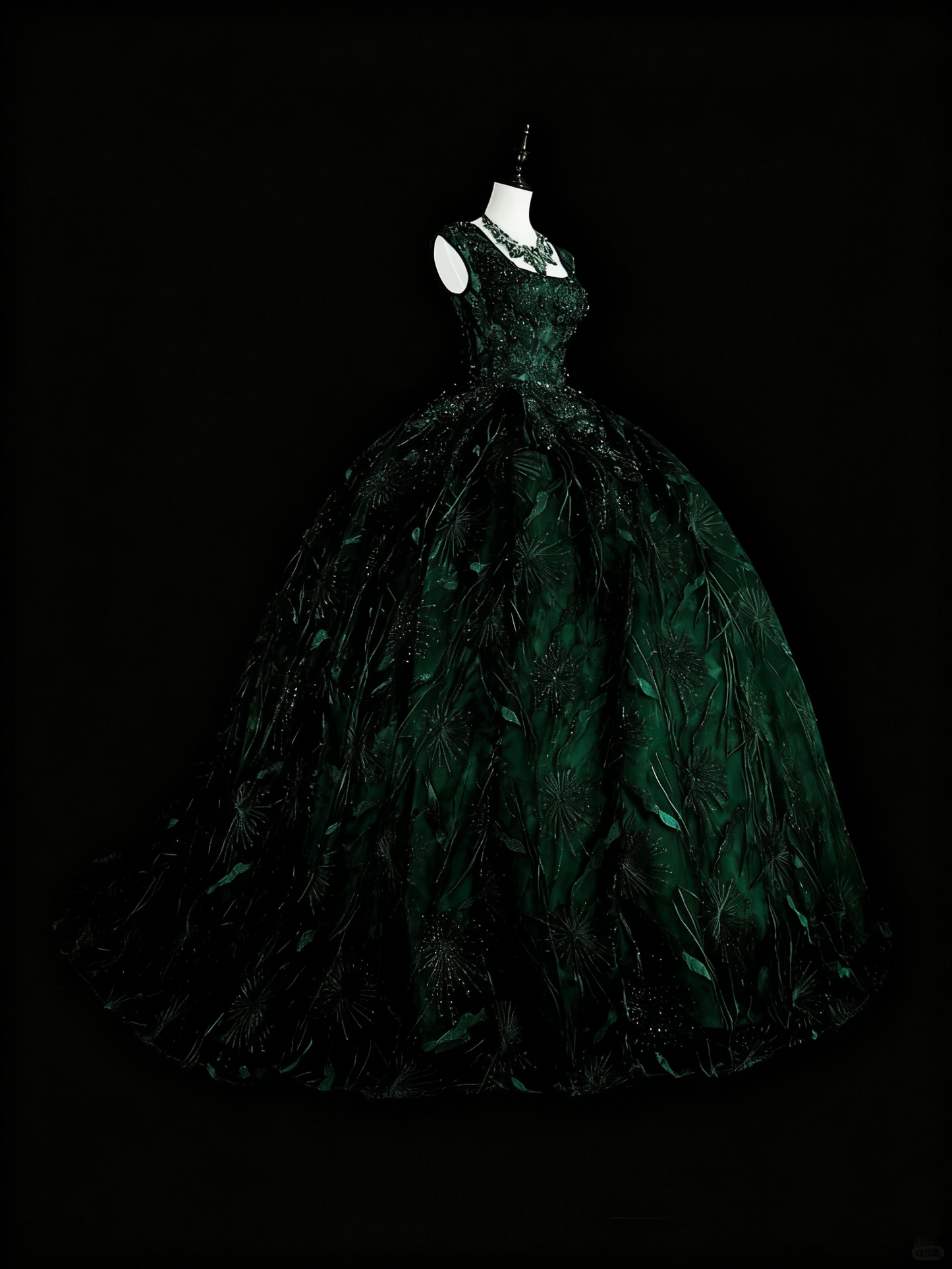 Gorgeous Prom Dress Dark Green Square Neck Pleated Tulle Ball Gown Evening Dress Quinceanera Outfits   D3877