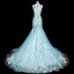 Beauty Prom Dress Light Blue Pleated Tulle Mermaid Evening Dress Birthday Party Outfits    D3878