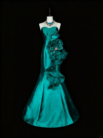 Stunning Prom Dress Sweetheart Ruffle Mermaid Evening Dress Birthday Party Outfits Gala Dress    D3880