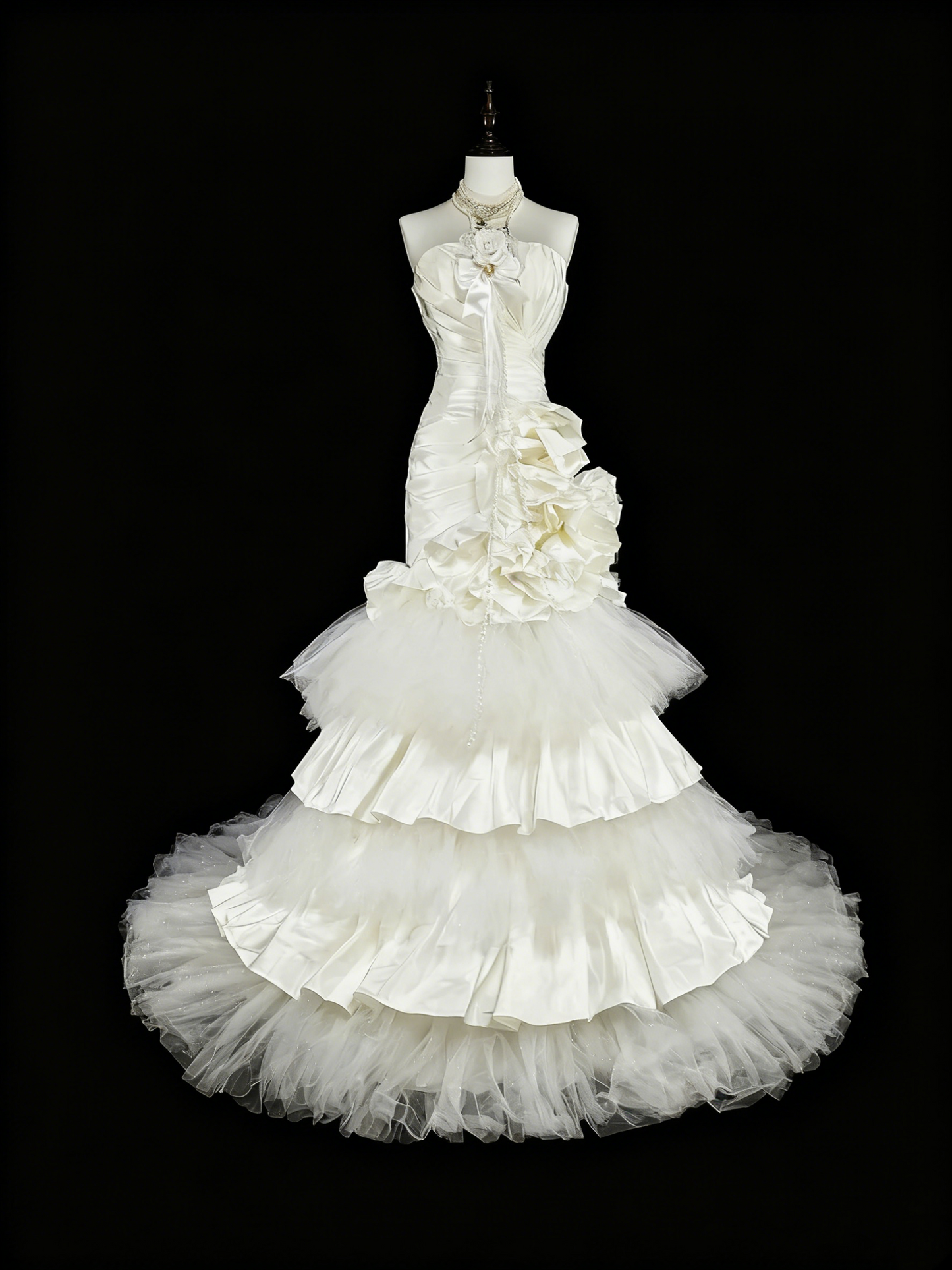 Robe de mariée beauté A-Line, décolleté en cœur, plissée, D3302