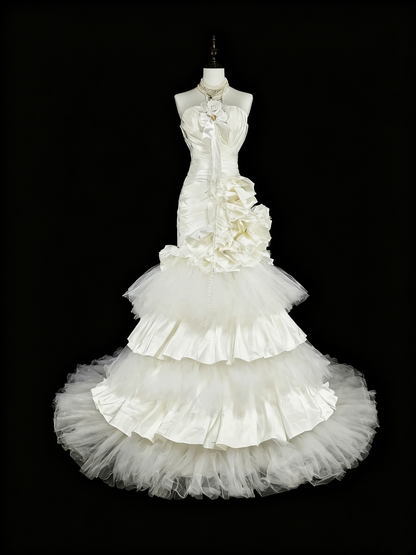 Robe de mariée beauté A-Line, décolleté en cœur, plissée, D3302