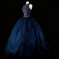 Gorgeous Prom Dress Dark Blue Backless Tulle Ball Gown Evening Dress Birthday Dress    D3882