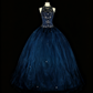 Gorgeous Prom Dress Dark Blue Backless Tulle Ball Gown Evening Dress Birthday Dress    D3882