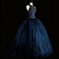Gorgeous Prom Dress Dark Blue Backless Tulle Ball Gown Evening Dress Birthday Dress    D3882