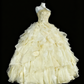 Shiny Prom Dress Strapless Tulle Tiered Ball Gown Quinceanera Dress Evening Dress   D3885