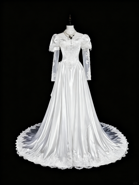 Beauty Brautkleid A-Linie Herzausschnitt Plissee Brautkleid D3302
