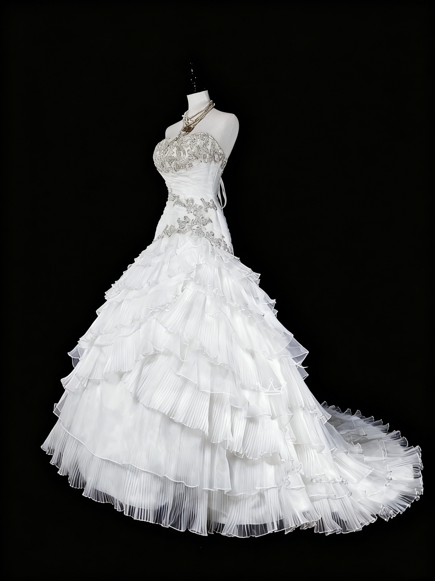 Beauty Brautkleid A-Linie Herzausschnitt Plissee Brautkleid D3302